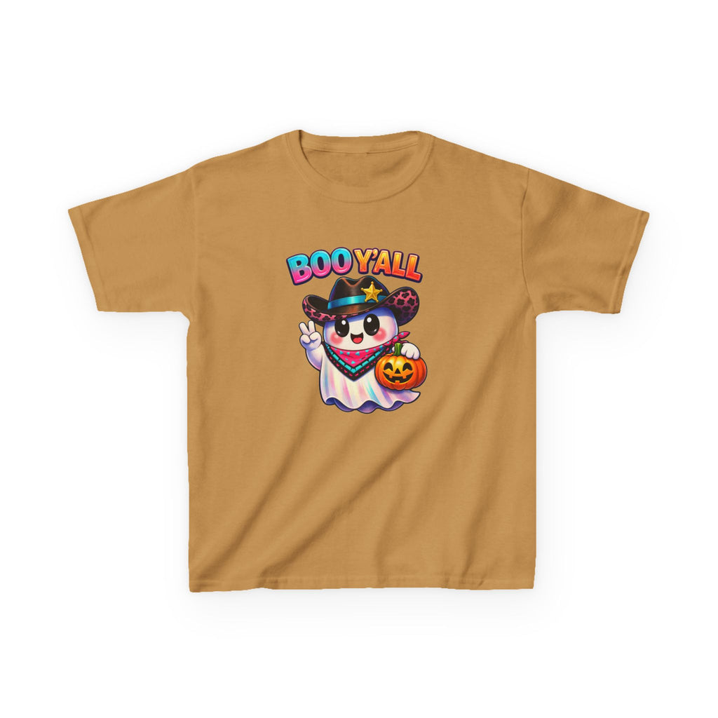 Kids Tee — 'Boo Y'all' Ghost Cowboy Halloween Shirt