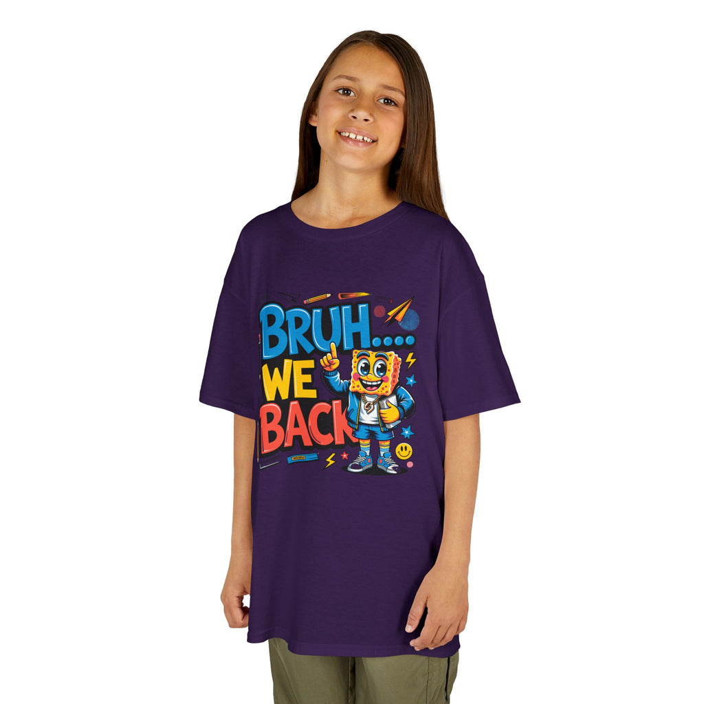 Kids Tee — "Bruh... We Back" Cartoon Sponge Graphic