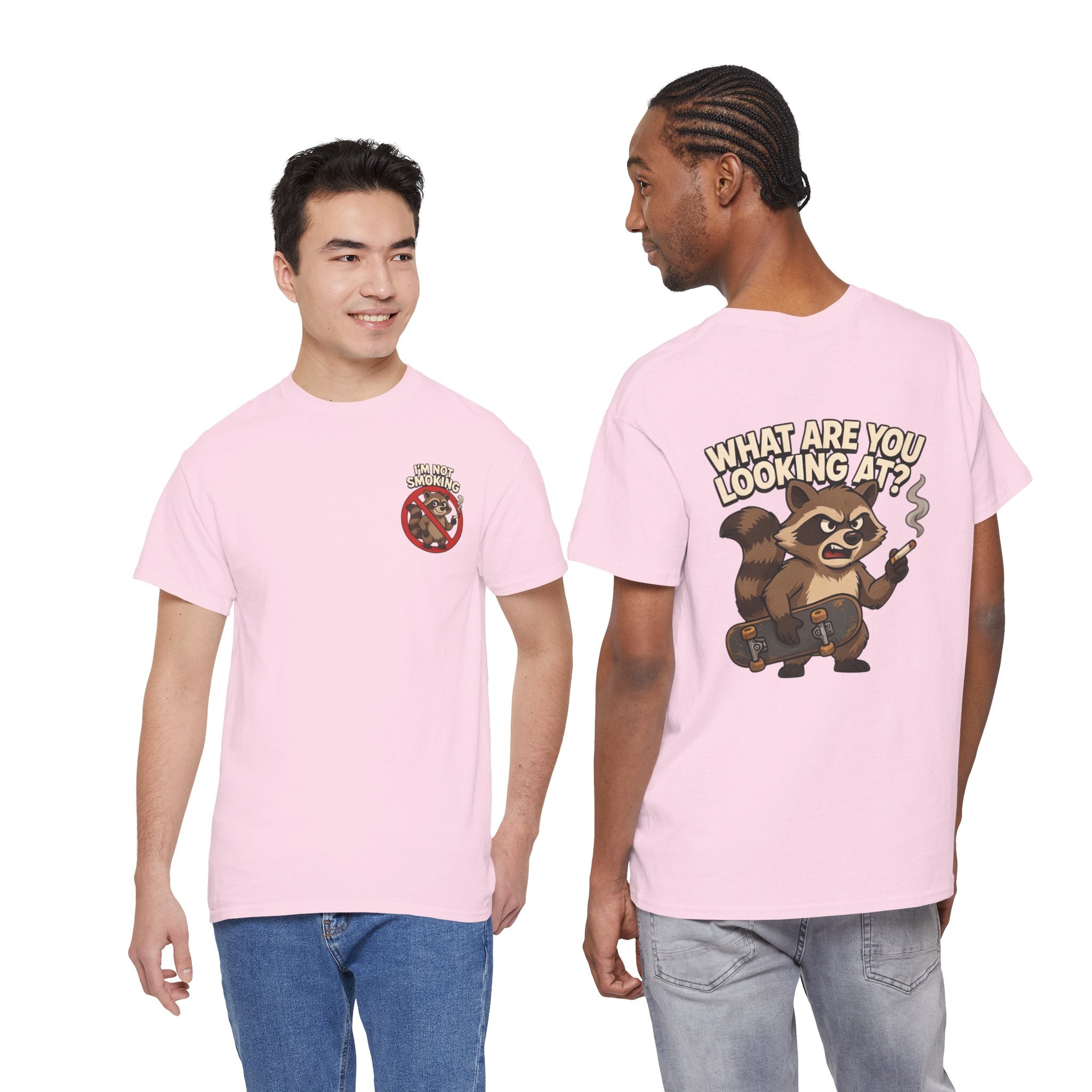 Graphic Tee — "What Are You Looking At?" Raccoon Illustration T-Shirt