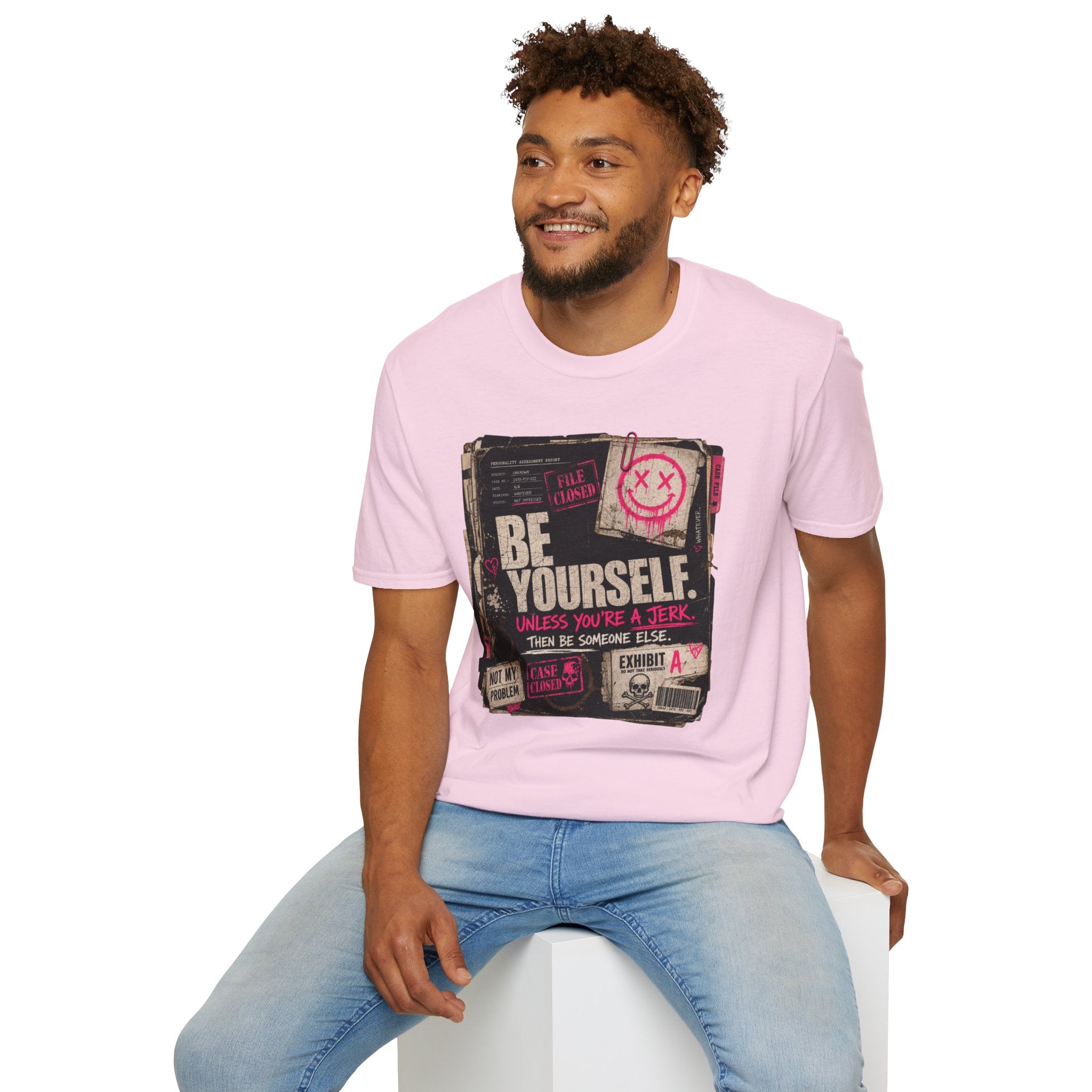 T‑Shirt — 'Be Yourself' Vintage Grunge Graphic Tee (Be Yourself, Unless You’re a Jerk)