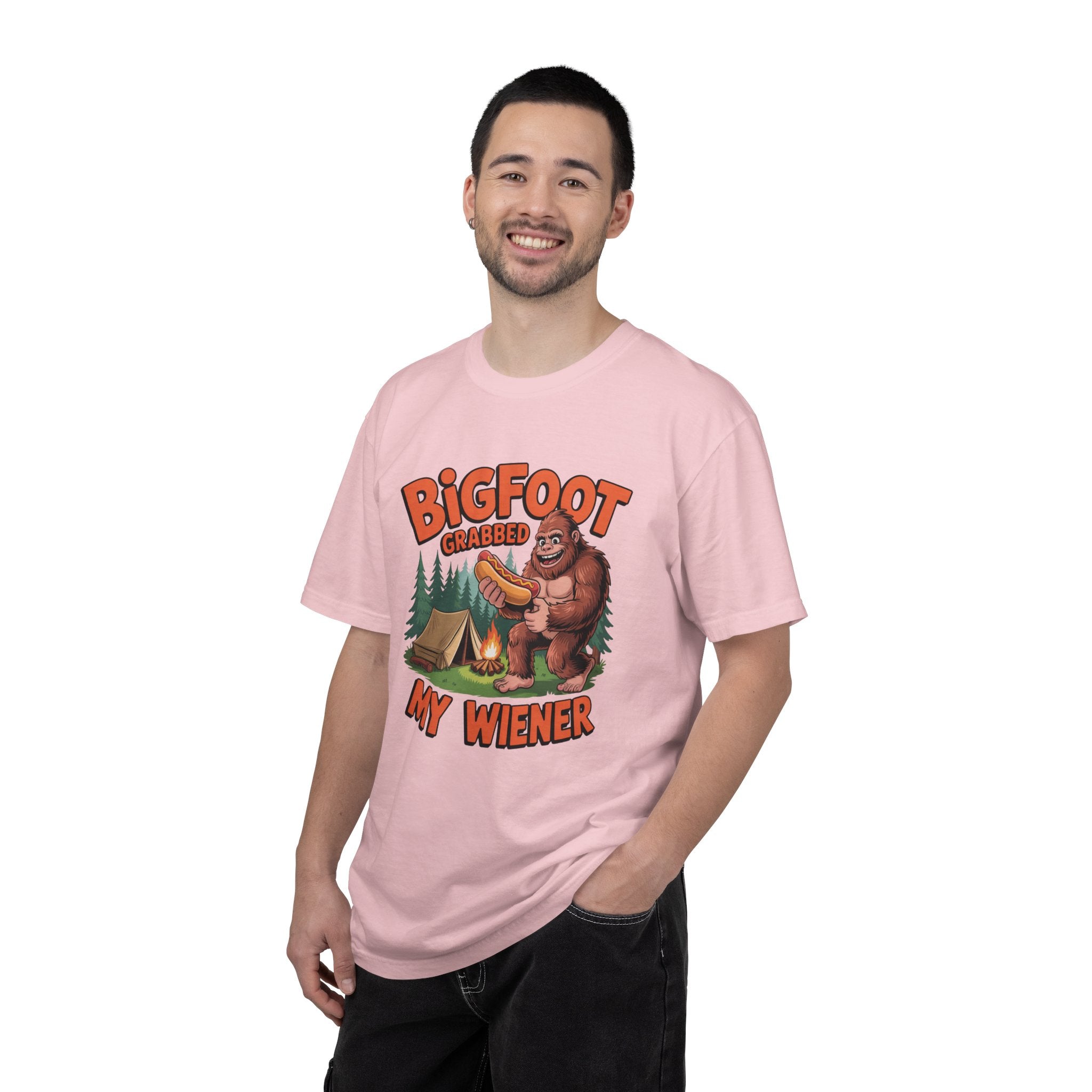 Bigfoot Grabbed My Wiener T-Shirt — Funny Camping Sasquatch Tee