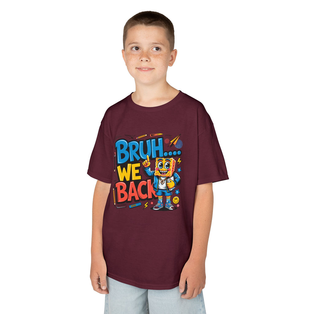 Kids Tee — "Bruh... We Back" Cartoon Sponge Graphic