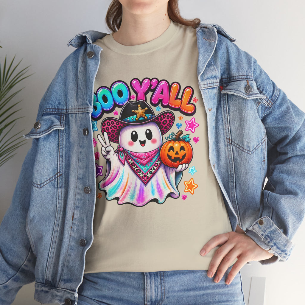 Boo Y’all Ghost Tee — Cute Halloween Pumpkin Trick-or-Treat T-Shirt