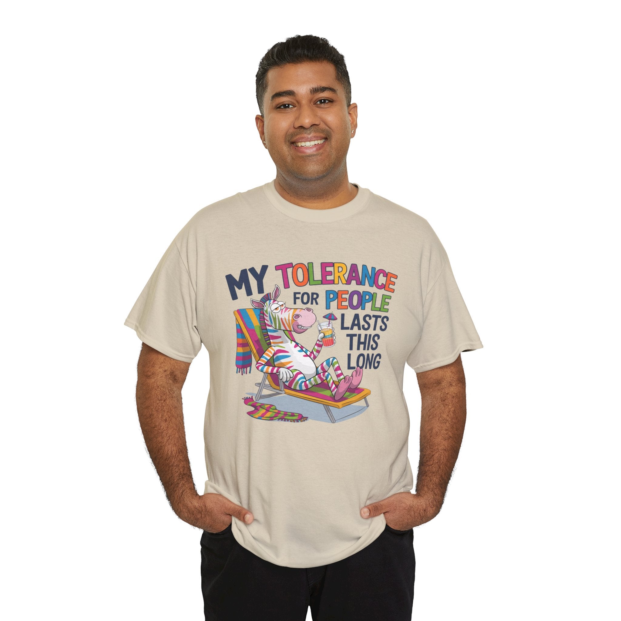 Funny Unicorn T-Shirt — “My Tolerance for People Lasts This Long” Graphic Tee