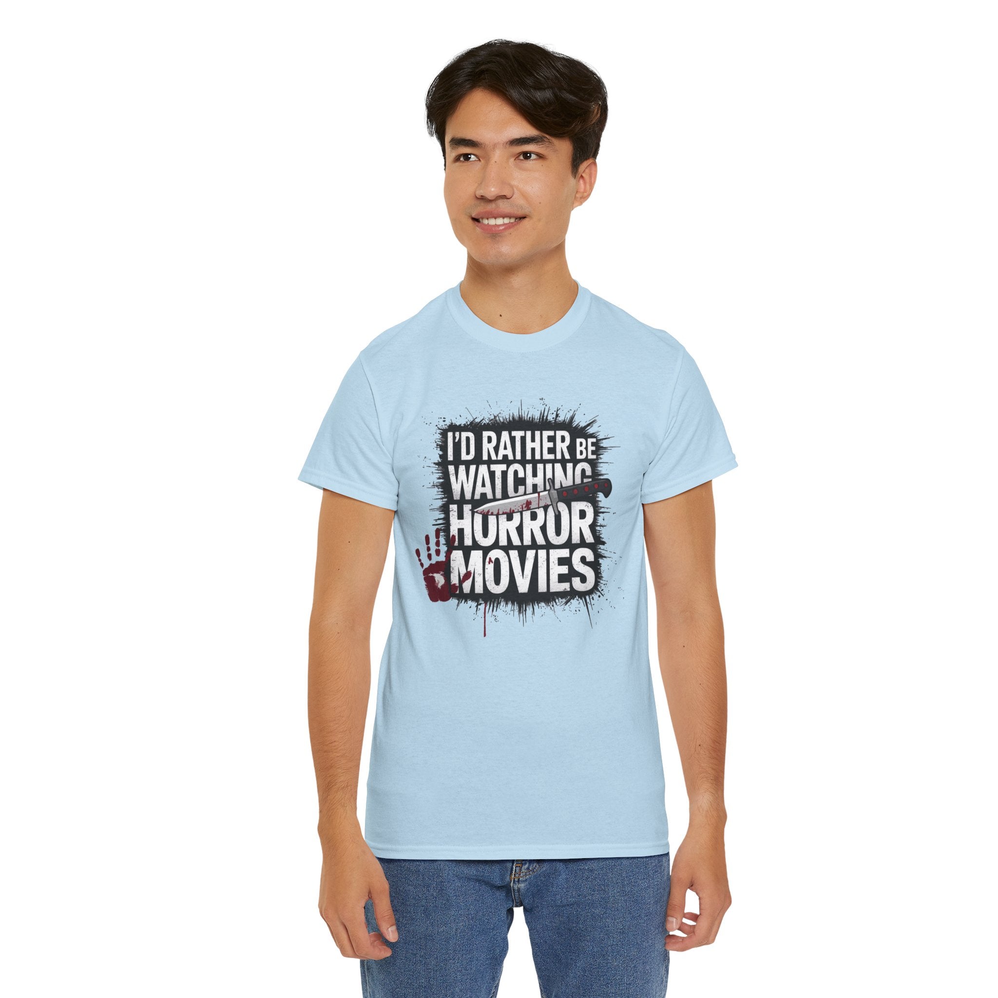 Horror Movie Fan T-Shirt — "I'd Rather Be Watching Horror Movies" Graphic Tee