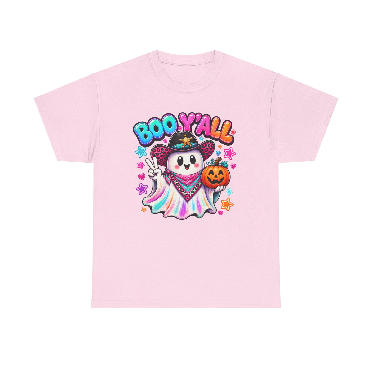 Boo Y’all Ghost Tee — Cute Halloween Pumpkin Trick-or-Treat T-Shirt