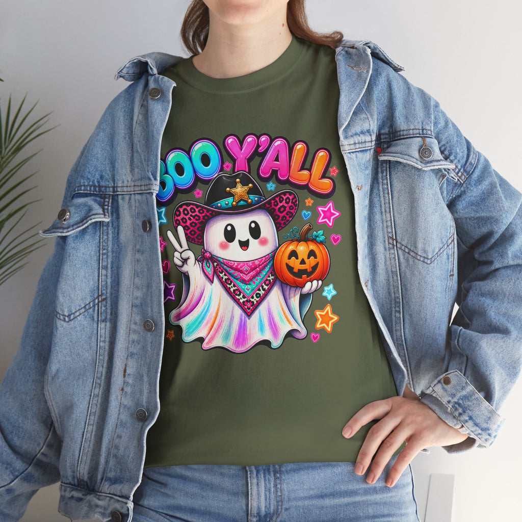Boo Y’all Ghost Tee — Cute Halloween Pumpkin Trick-or-Treat T-Shirt