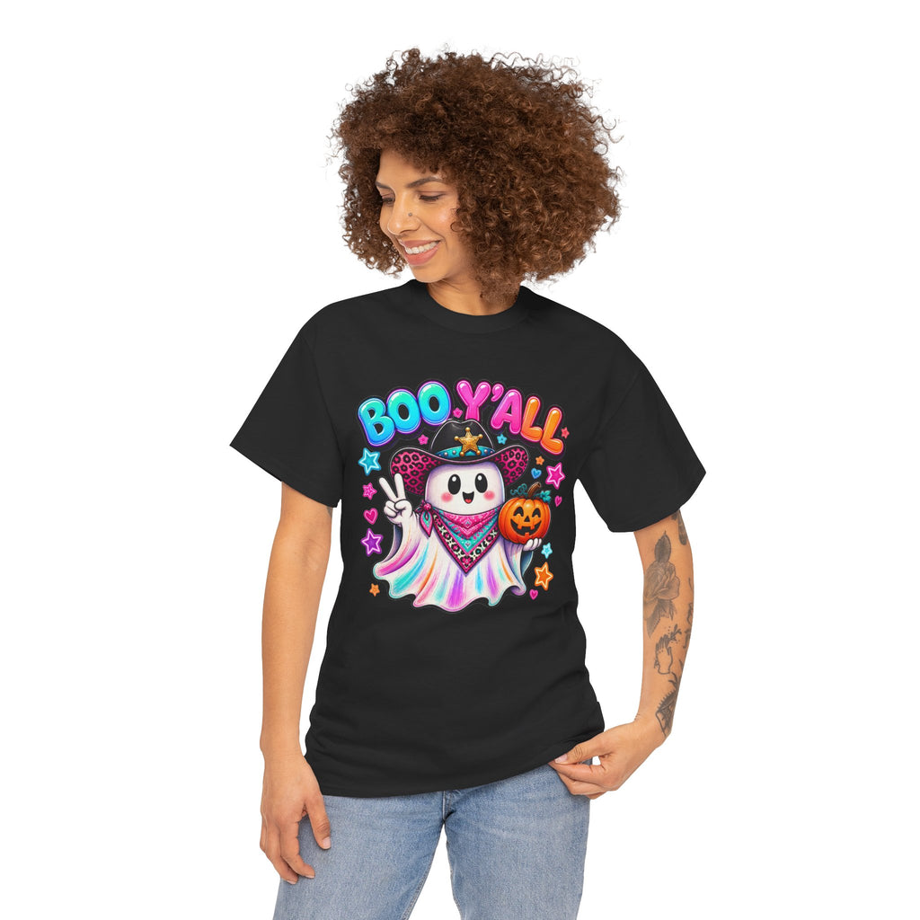 Boo Y’all Ghost Tee — Cute Halloween Pumpkin Trick-or-Treat T-Shirt