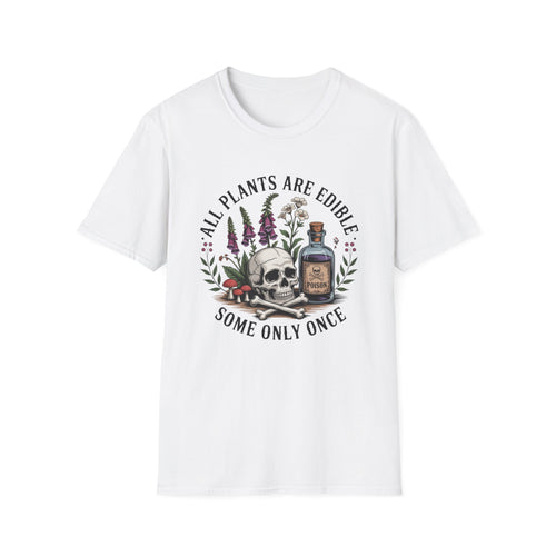 All Plants Are Edible T-Shirt — Botanical Skull & Apothecary Graphic Tee