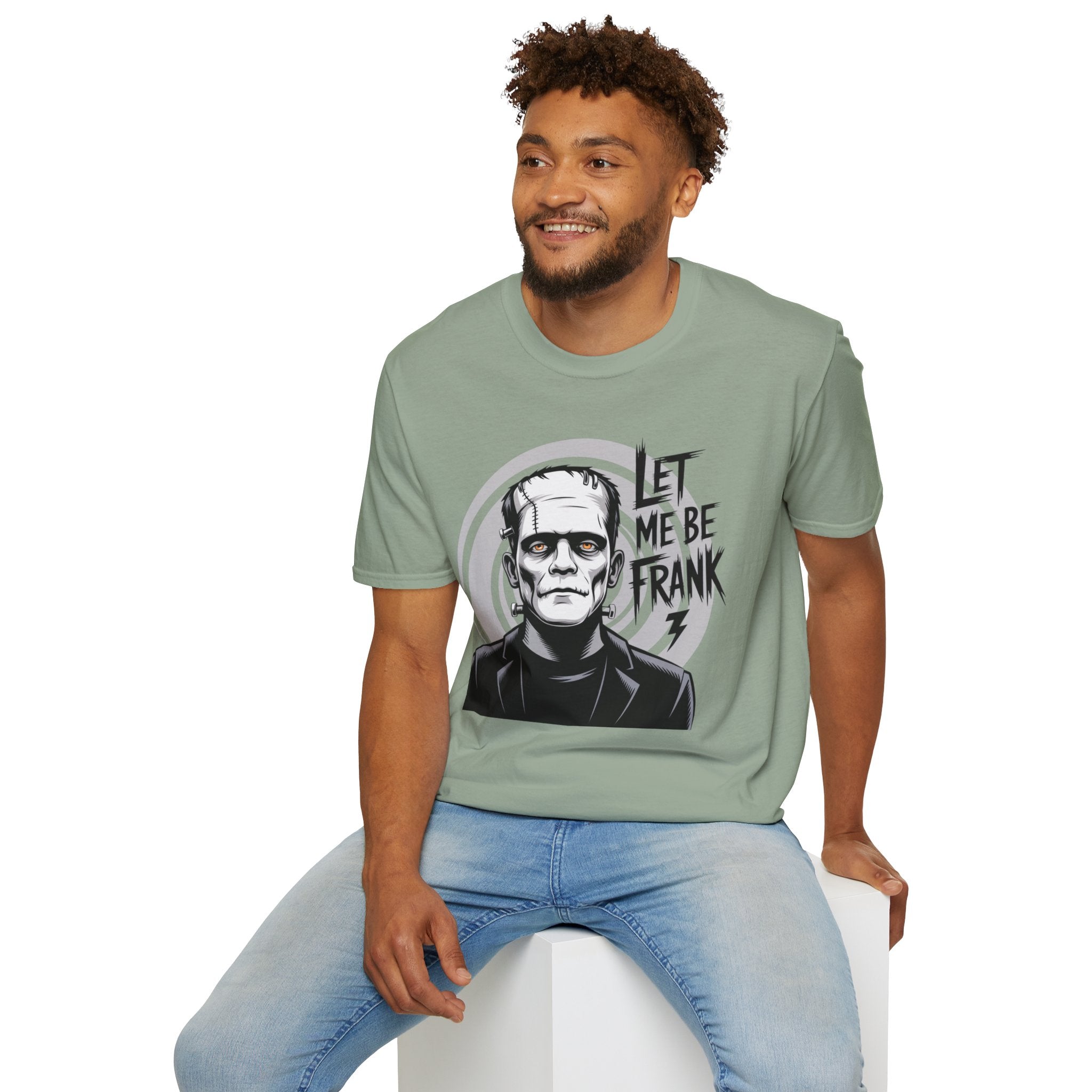 Frankenstein Monster Graphic T-Shirt — "Let Me Be Frank" Halloween Tee