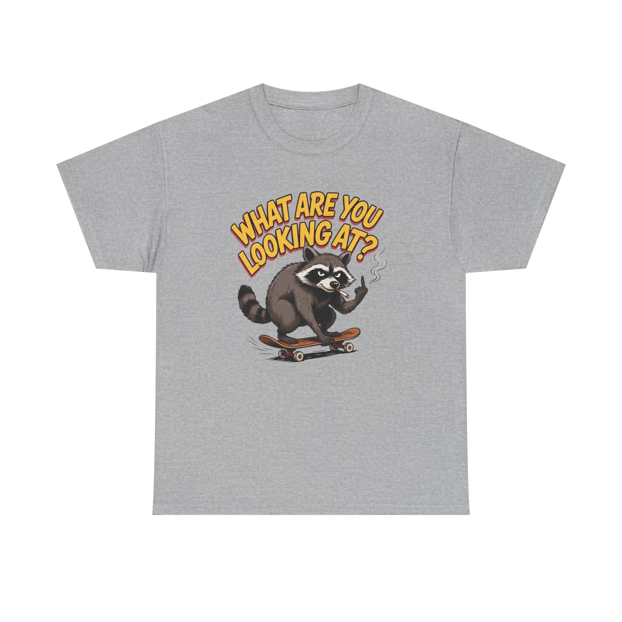 Funny Raccoon Graphic T-Shirt — What Are You Looking At Skater Humor Gift Tee