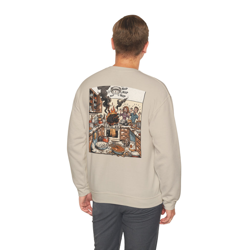 Funny Thanksgiving Chef Crewneck Sweatshirt — Certified Thanksgiving Chef Kitchen Disaster Humor Gift Pullover