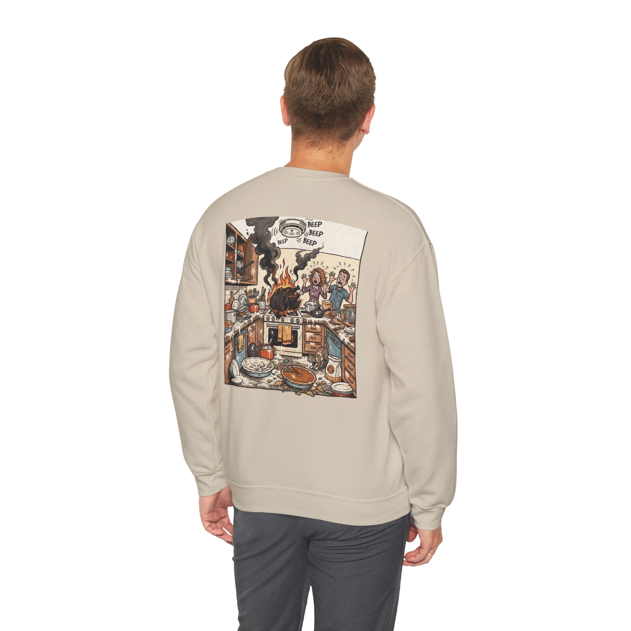 Funny Thanksgiving Chef Crewneck Sweatshirt — Certified Thanksgiving Chef Kitchen Disaster Humor Gift Pullover