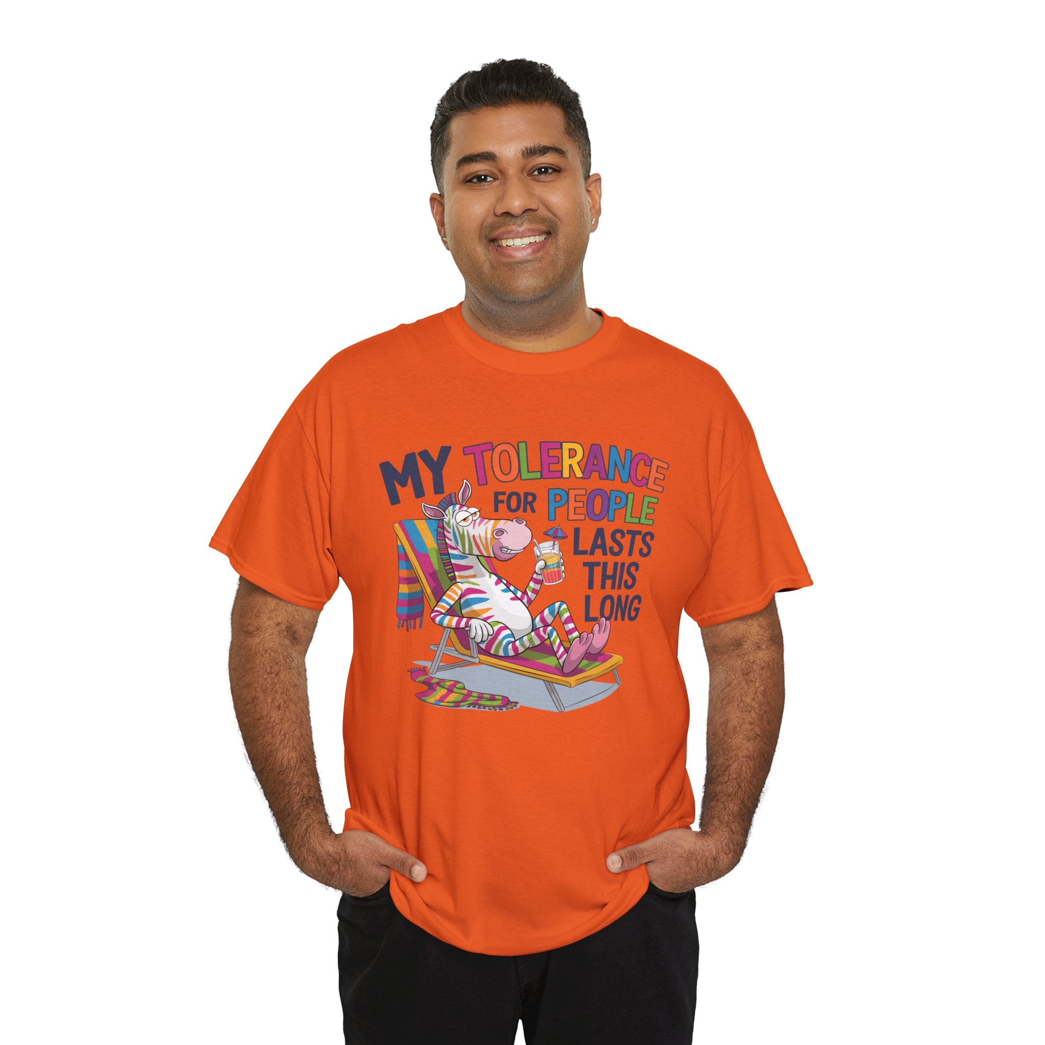 Funny Unicorn T-Shirt — “My Tolerance for People Lasts This Long” Graphic Tee