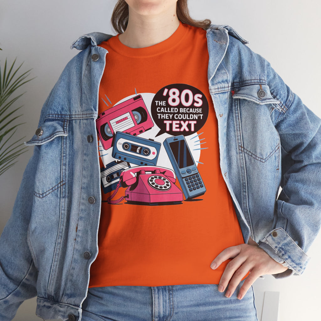 '80s Retro Phones Tee – Vintage Rotary, Cassette & Brick Cell Graphic T-Shirt