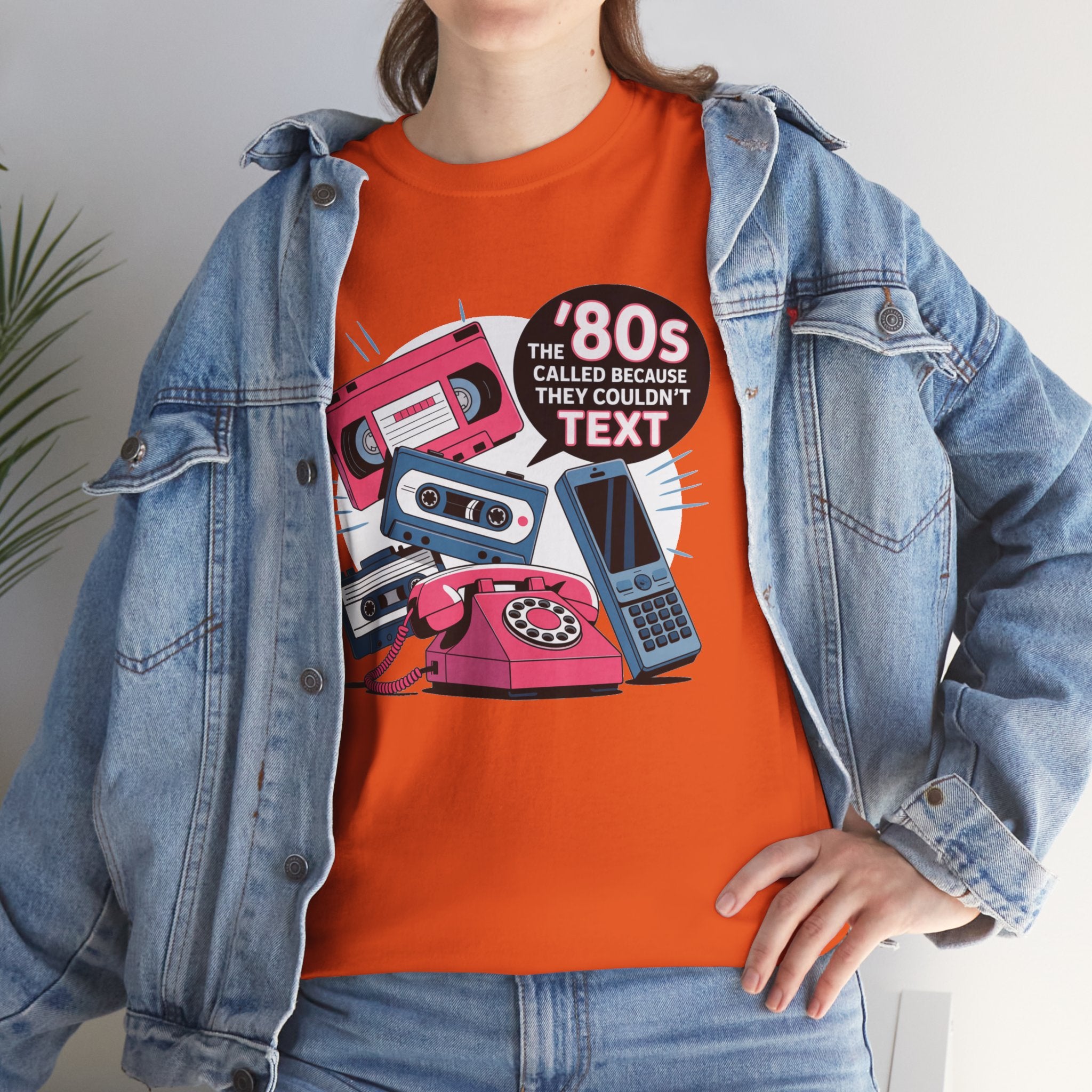 '80s Retro Phones Tee – Vintage Rotary, Cassette & Brick Cell Graphic T-Shirt