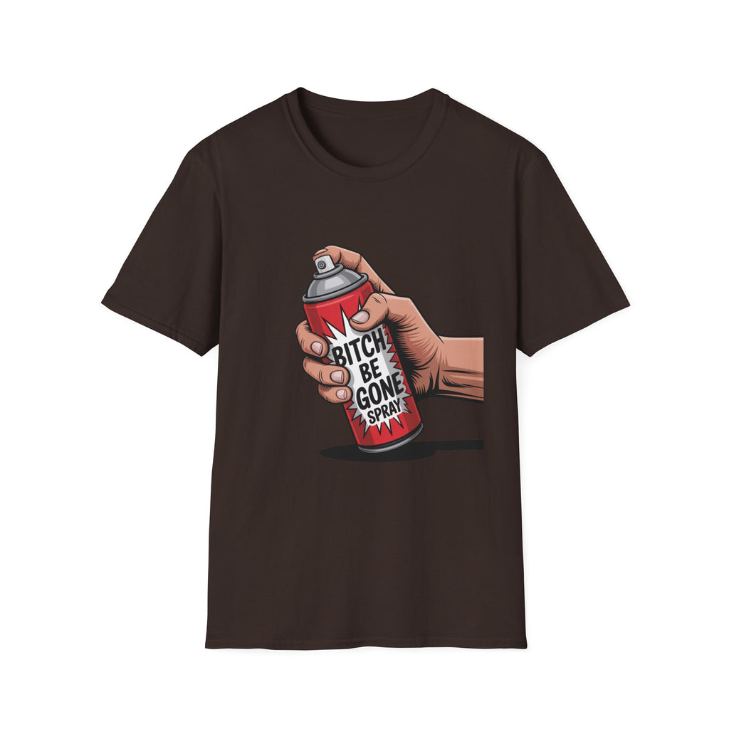 Funny 'Bitch, Be Gone' Spray T-Shirt — Pop Art Spray Can Graphic Tee
