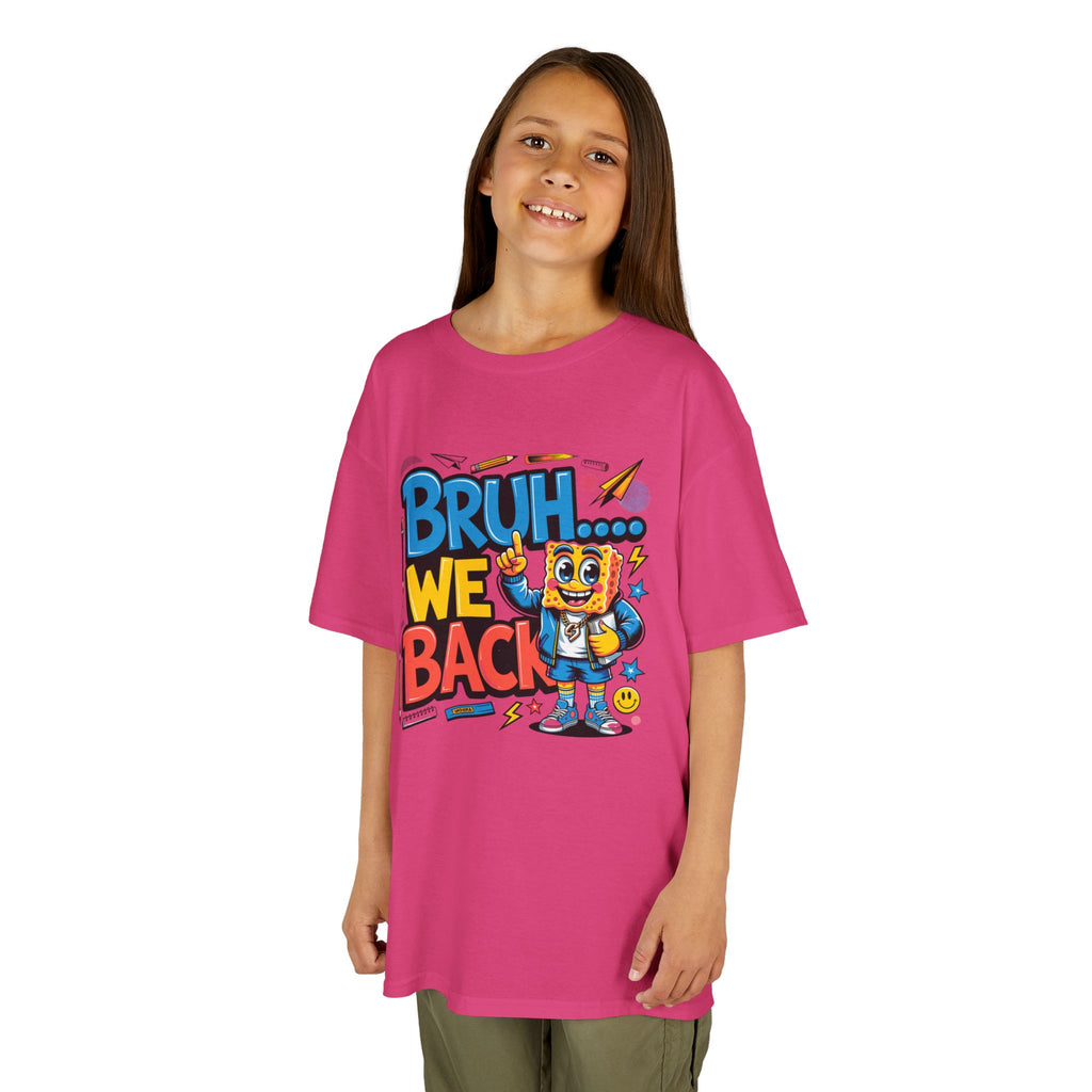 Kids Tee — "Bruh... We Back" Cartoon Sponge Graphic