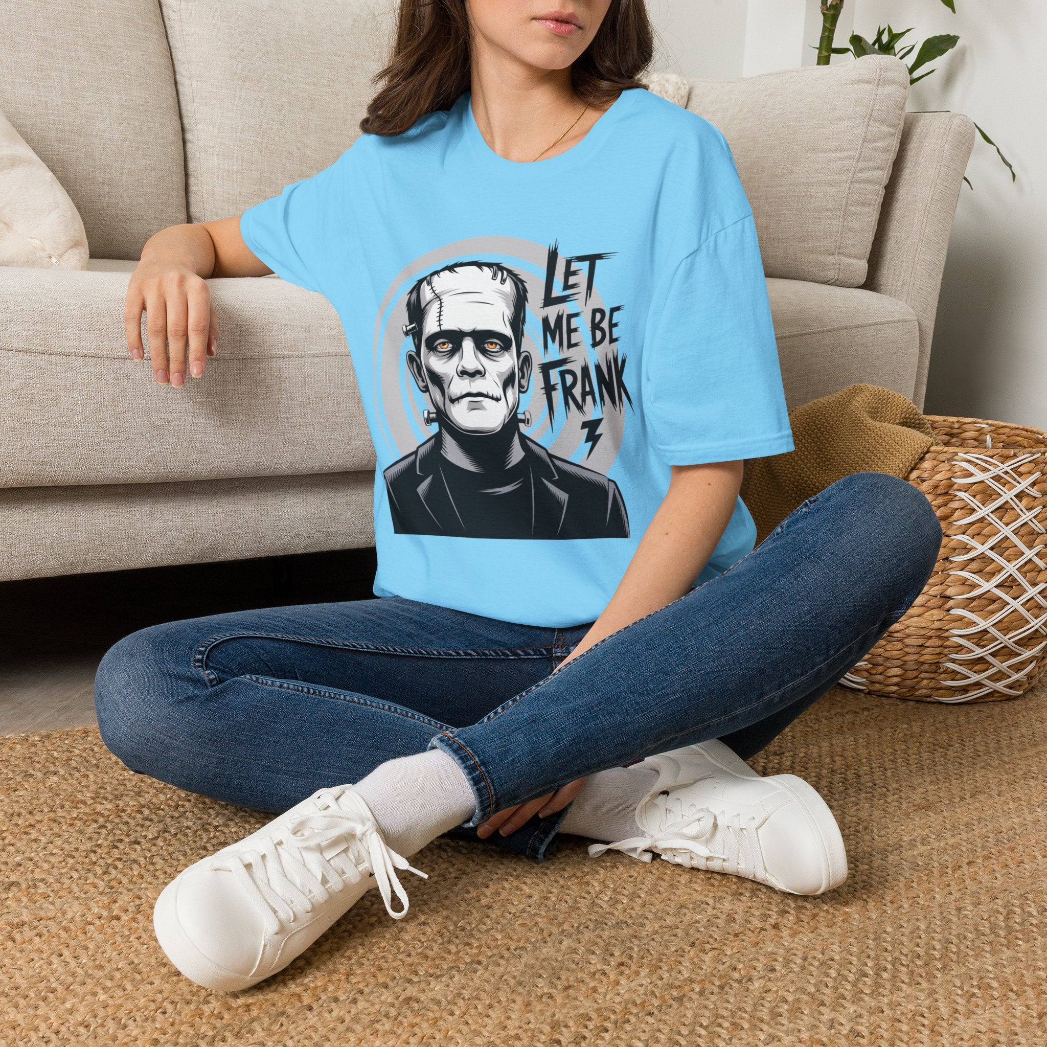 Frankenstein Monster Graphic T-Shirt — "Let Me Be Frank" Halloween Tee