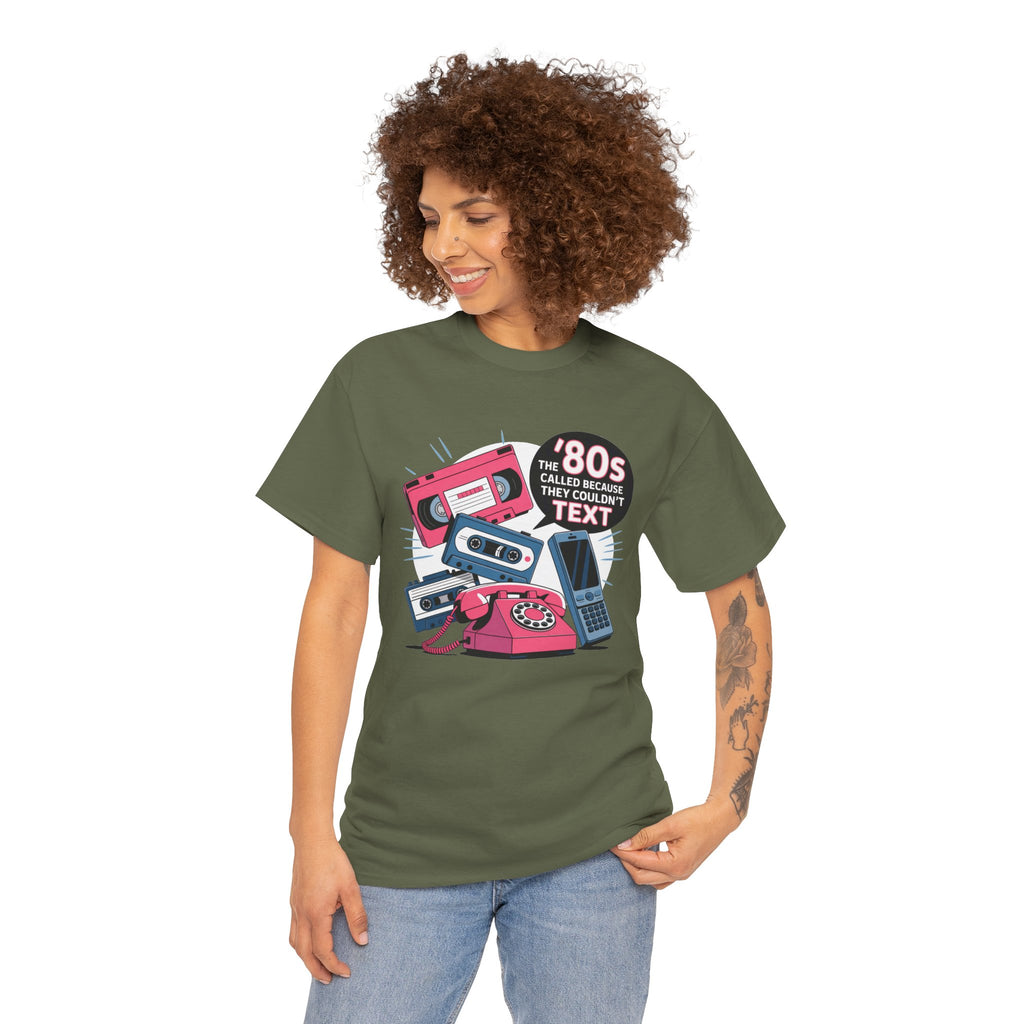 '80s Retro Phones Tee – Vintage Rotary, Cassette & Brick Cell Graphic T-Shirt