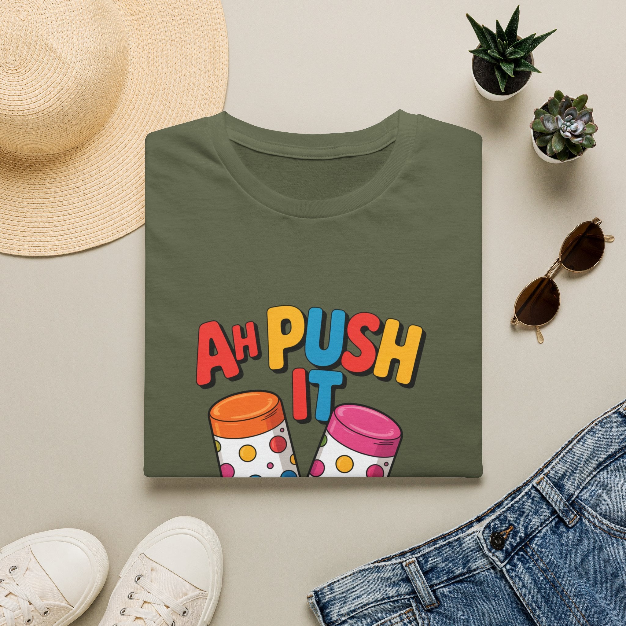 T-Shirt — “Ah Push It” Ice Cream Graphic Tee