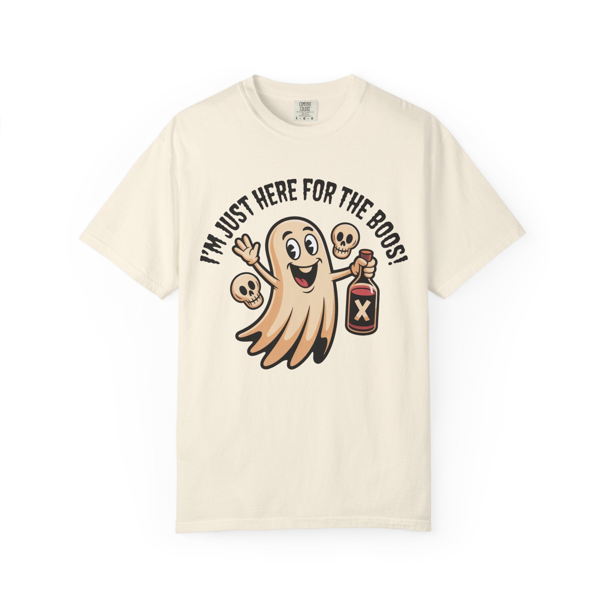 Halloween Ghost T‑Shirt — "I'm Just Here for the Boos!" Funny Party Tee