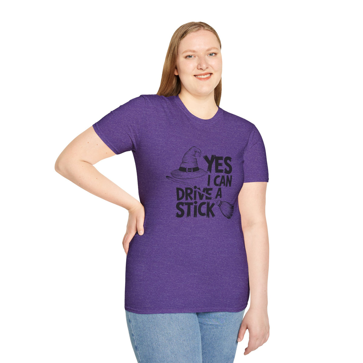 Witch Hat Tee - "Yes I Can Drive a Stick" Halloween T-Shirt