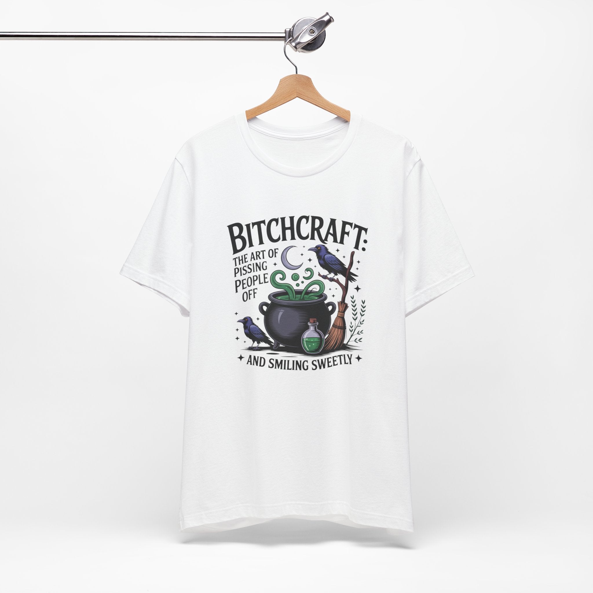 Bitchcraft Tee — "The Art of Pissing People Off and Smiling Sweetly" Witchy Graphic T‑Shirt