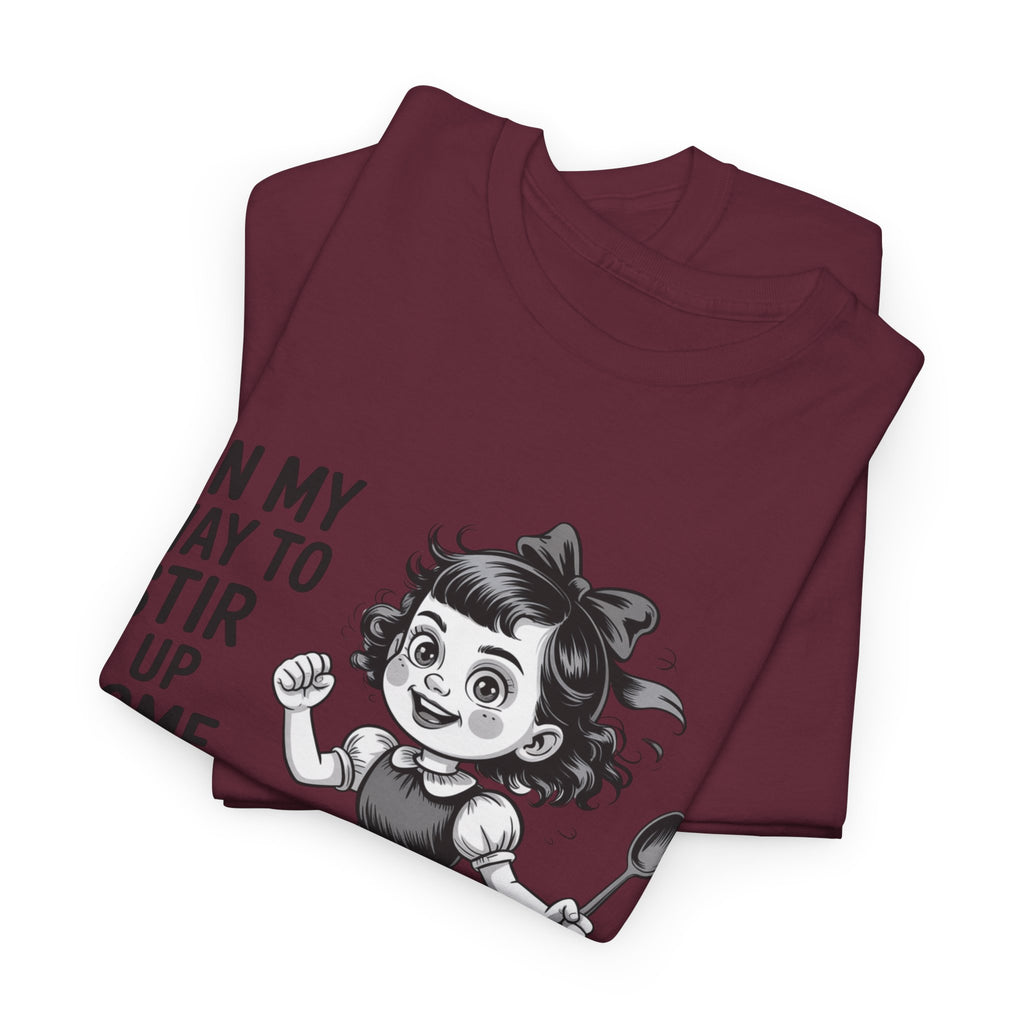 Stir Up Some Shit Tee — Retro Mischief Girl Graphic T-Shirt