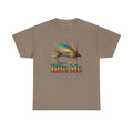 Fishing T-Shirt — Colorful Fly Design with "Bite Me" Text