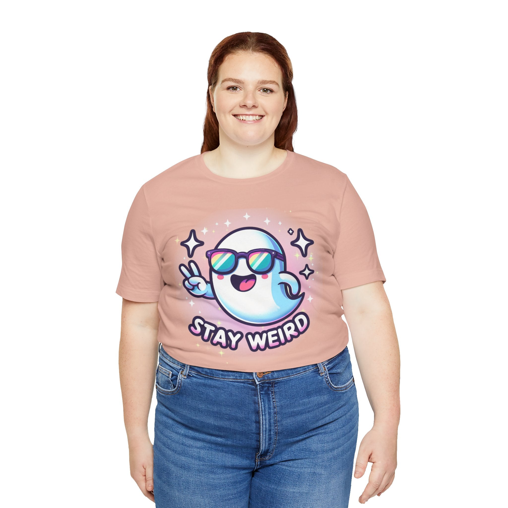 Stay Weird Ghost T-Shirt — Cute Cartoon Ghost with Sunglasses