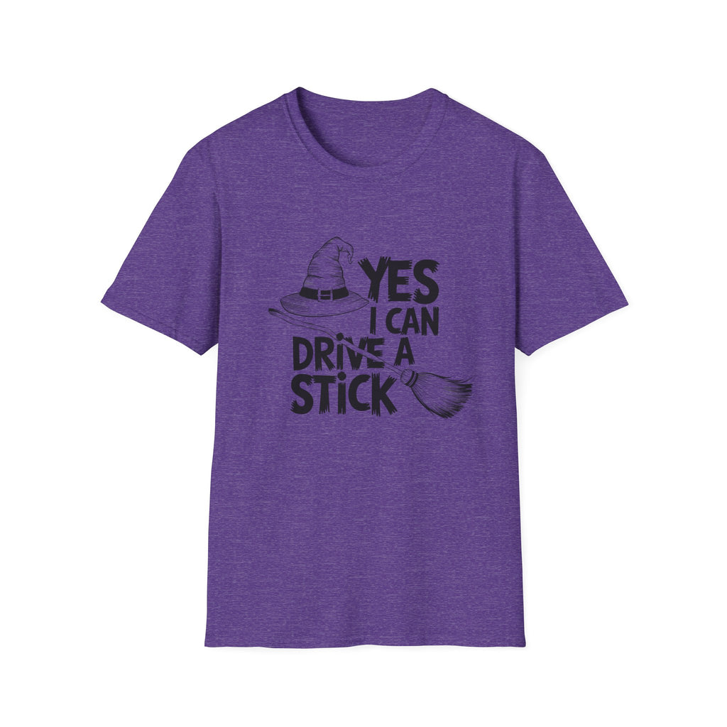 Witch Hat Tee - "Yes I Can Drive a Stick" Halloween T-Shirt