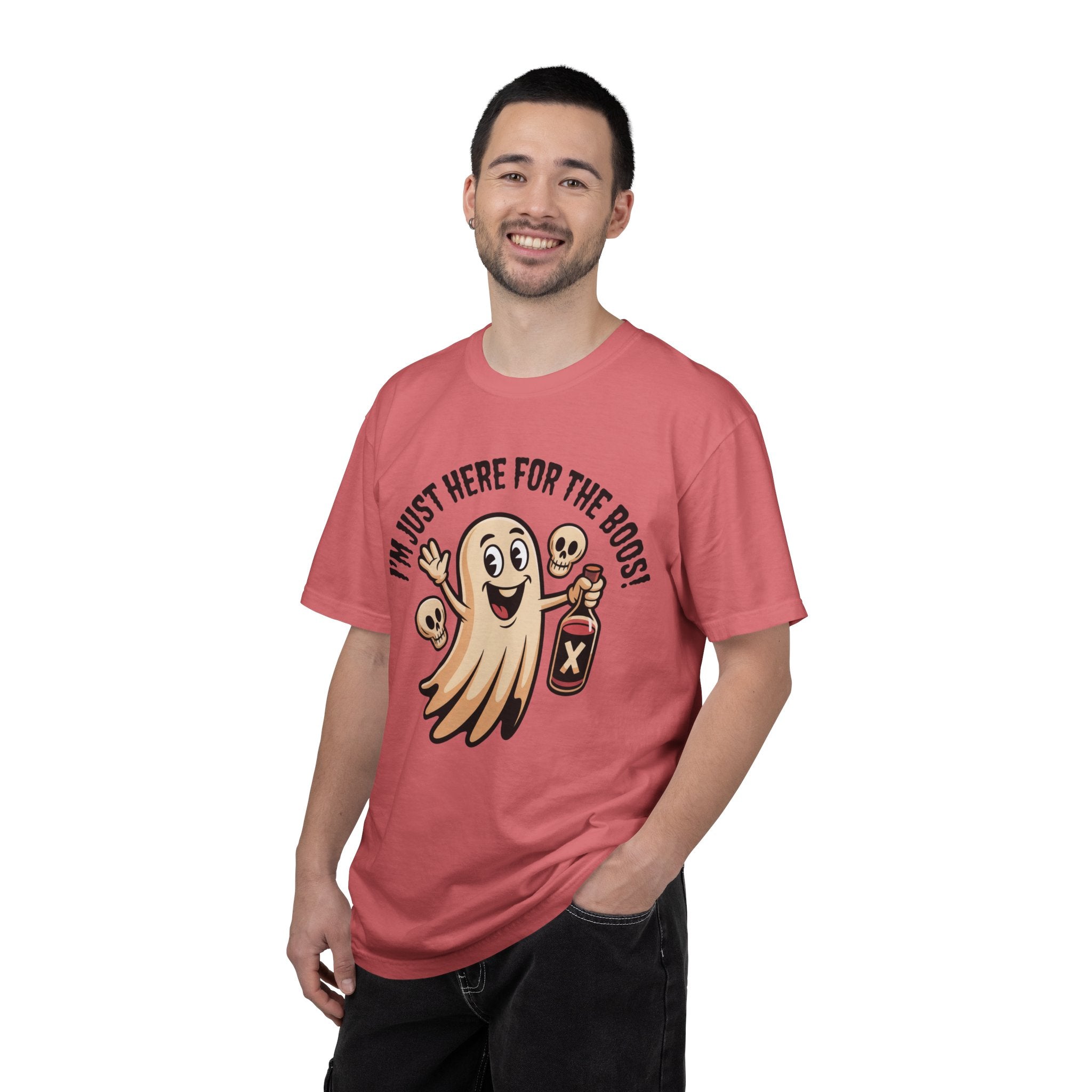 Halloween Ghost T‑Shirt — "I'm Just Here for the Boos!" Funny Party Tee
