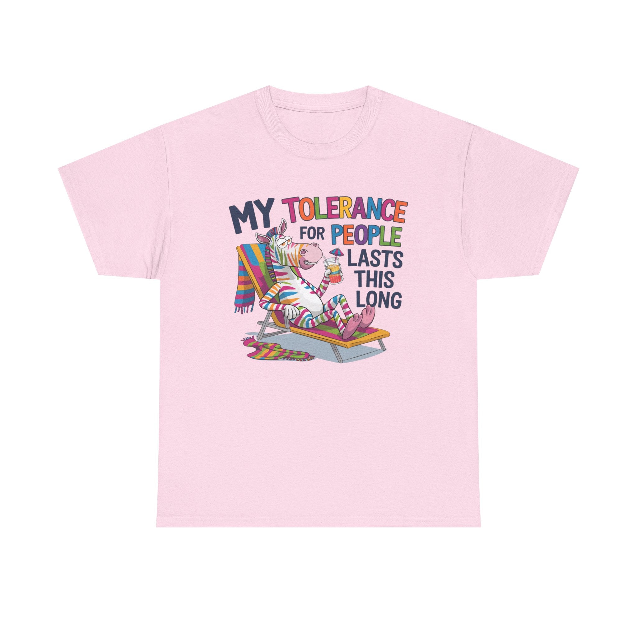 Funny Unicorn T-Shirt — “My Tolerance for People Lasts This Long” Graphic Tee