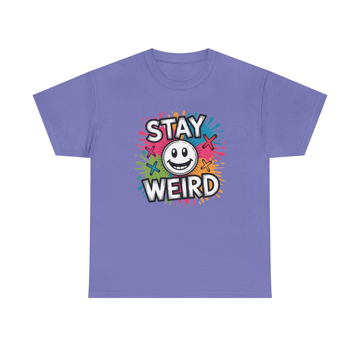 Stay Weird T-Shirt – Colorful Smiley Graphic Tee