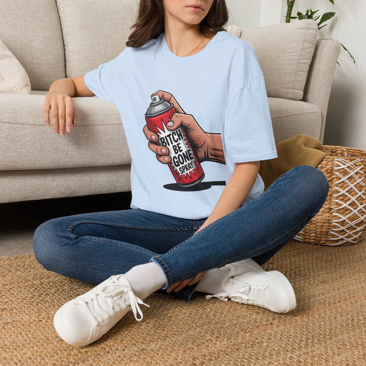 Funny 'Bitch, Be Gone' Spray T-Shirt — Pop Art Spray Can Graphic Tee
