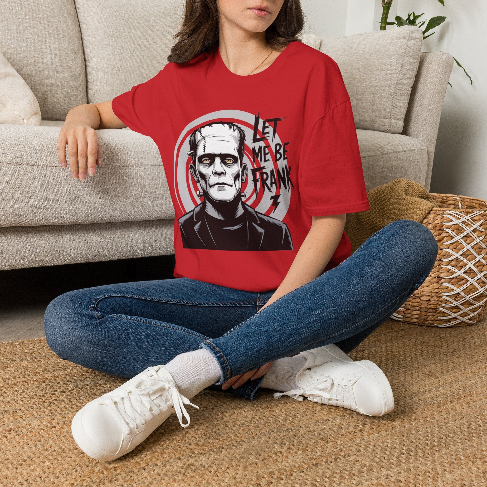 Frankenstein Monster Graphic T-Shirt — "Let Me Be Frank" Halloween Tee