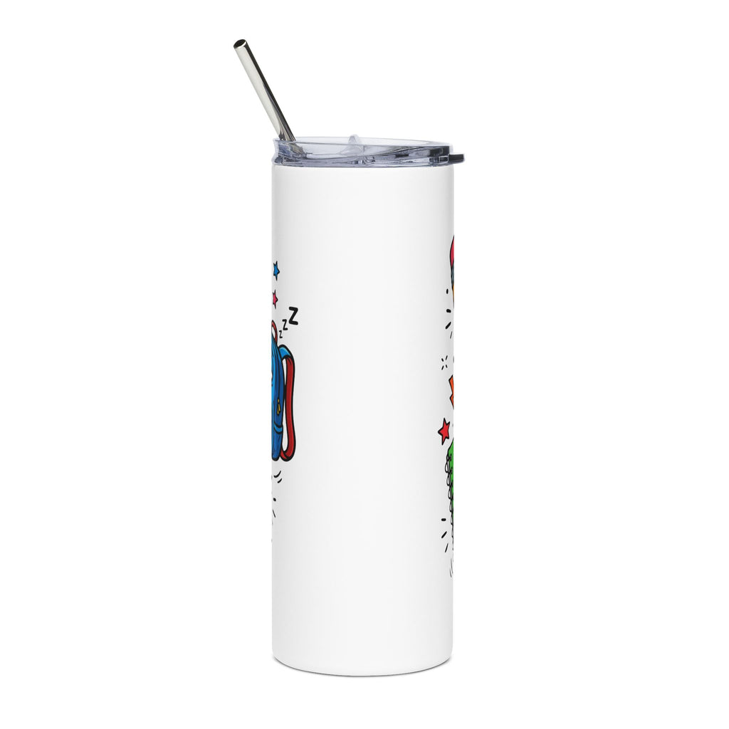 Funny Back-to-School 20oz Stainless Steel Tumbler — Bruh It's School Again Customizable Gift Travel Cup