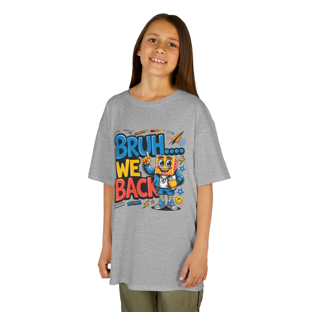 Kids Tee — "Bruh... We Back" Cartoon Sponge Graphic