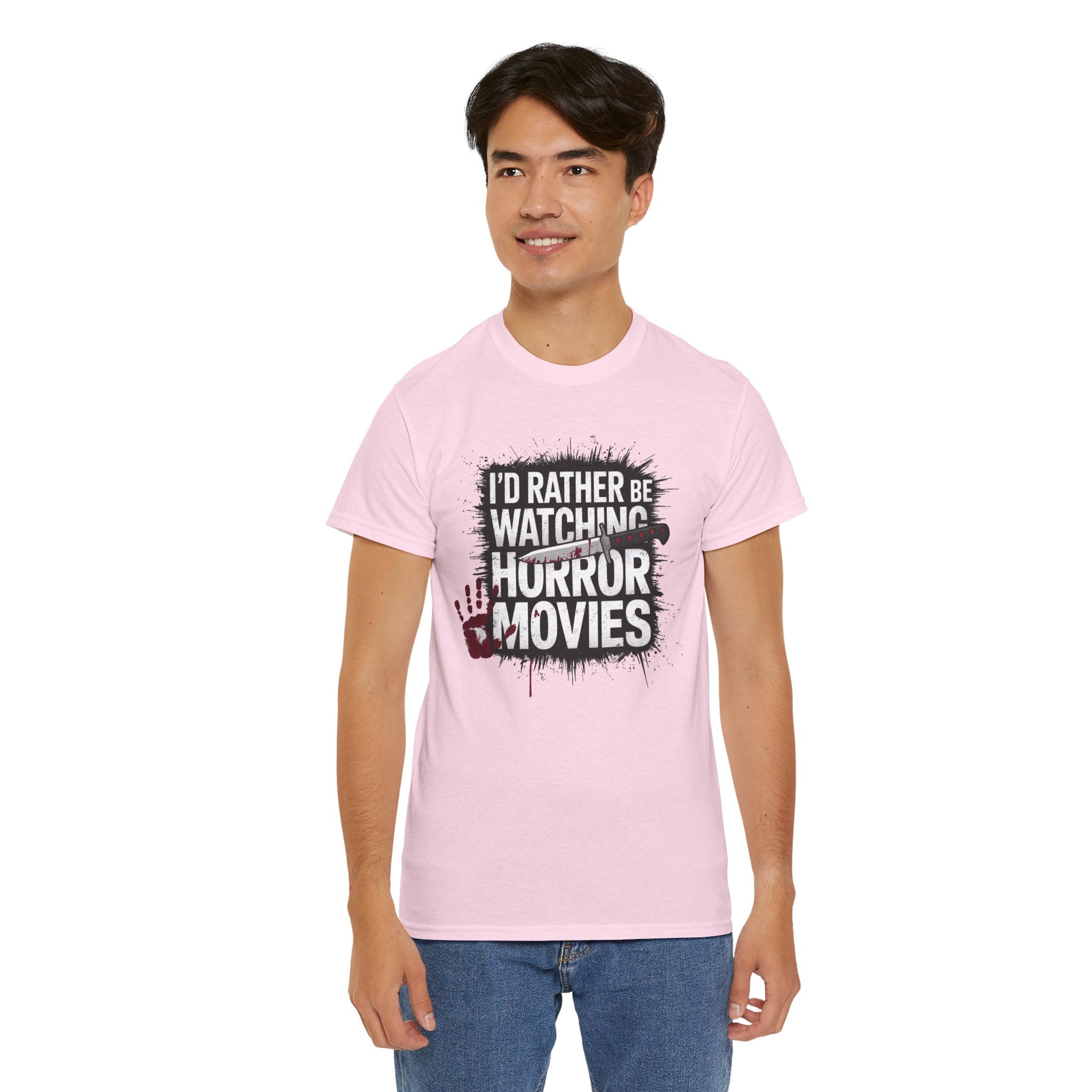 Horror Movie Fan T-Shirt — "I'd Rather Be Watching Horror Movies" Graphic Tee
