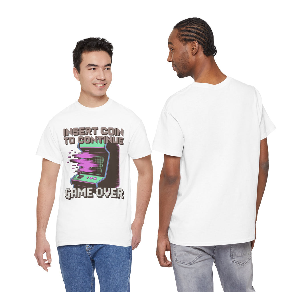 Funny Gamer T-Shirt — Insert Coin to Continue Retro Arcade Gift Tee for Men Women