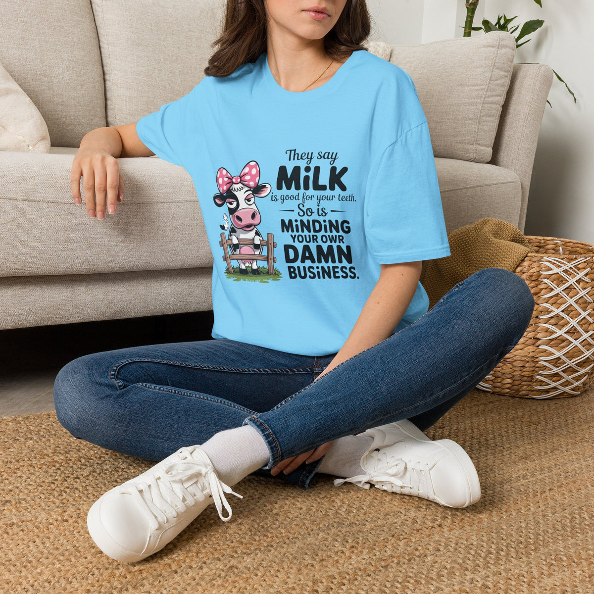 They Say Milk Is Good For Your Teeth - Funny Cow T-Shirt