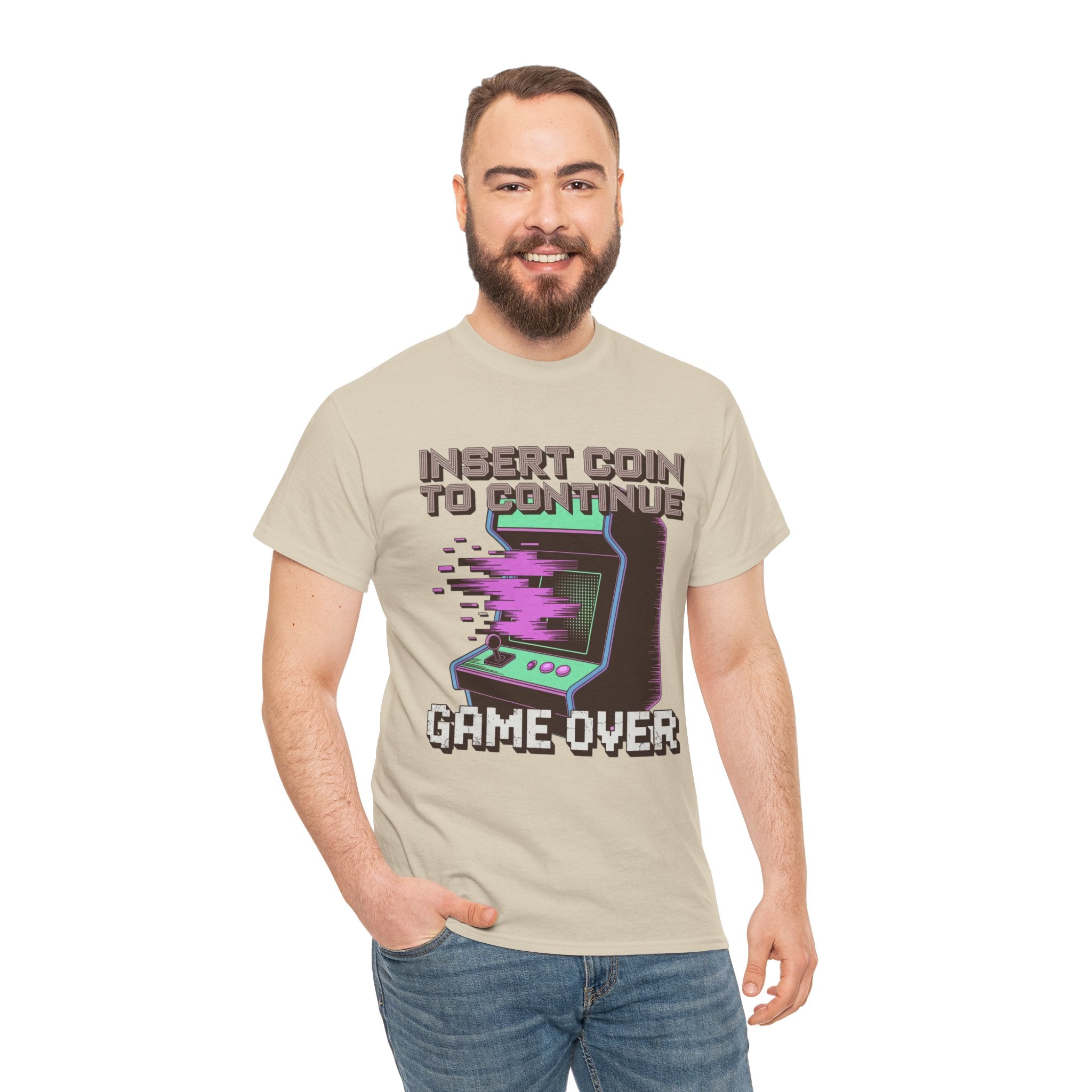Funny Gamer T-Shirt — Insert Coin to Continue Retro Arcade Gift Tee for Men Women