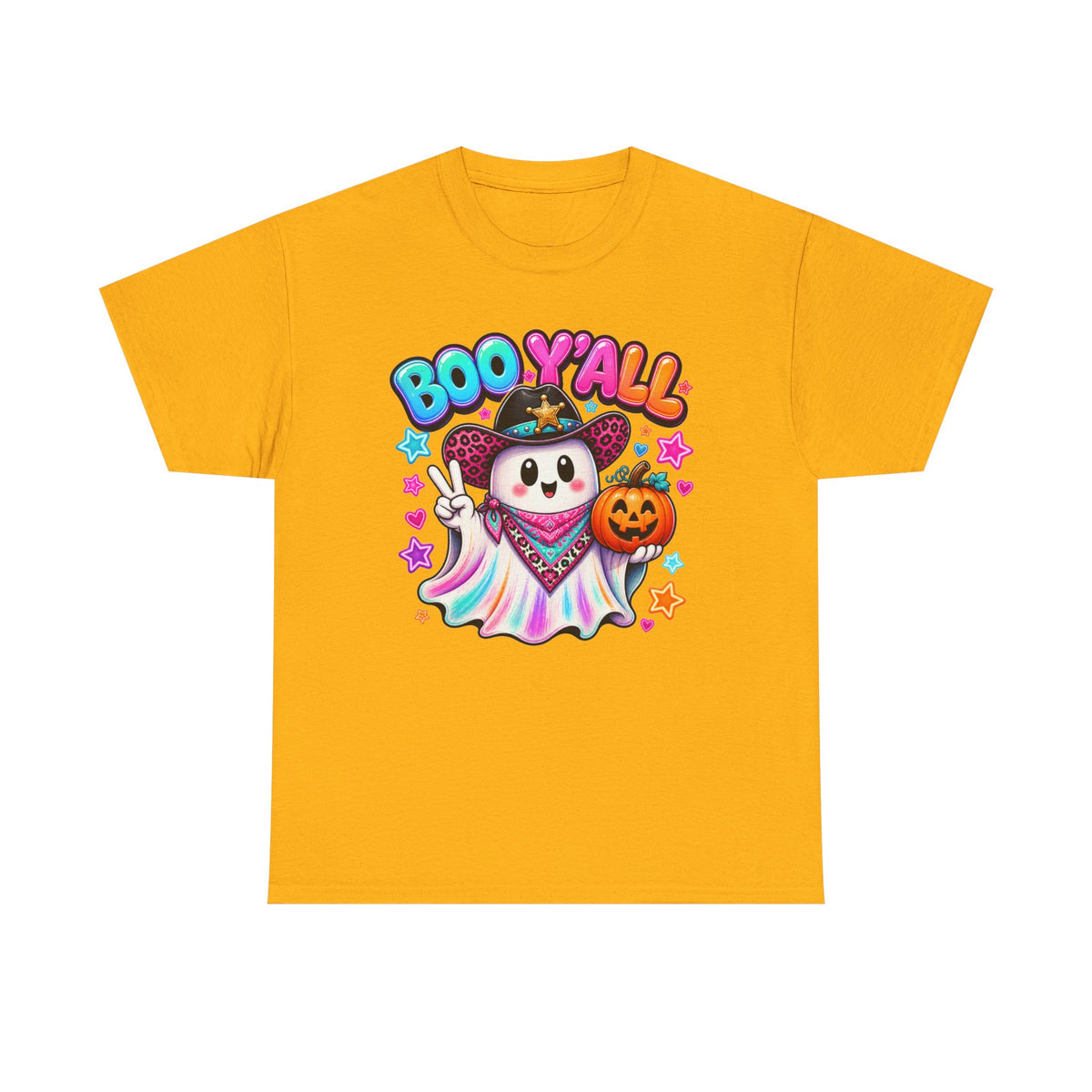Boo Y’all Ghost Tee — Cute Halloween Pumpkin Trick-or-Treat T-Shirt