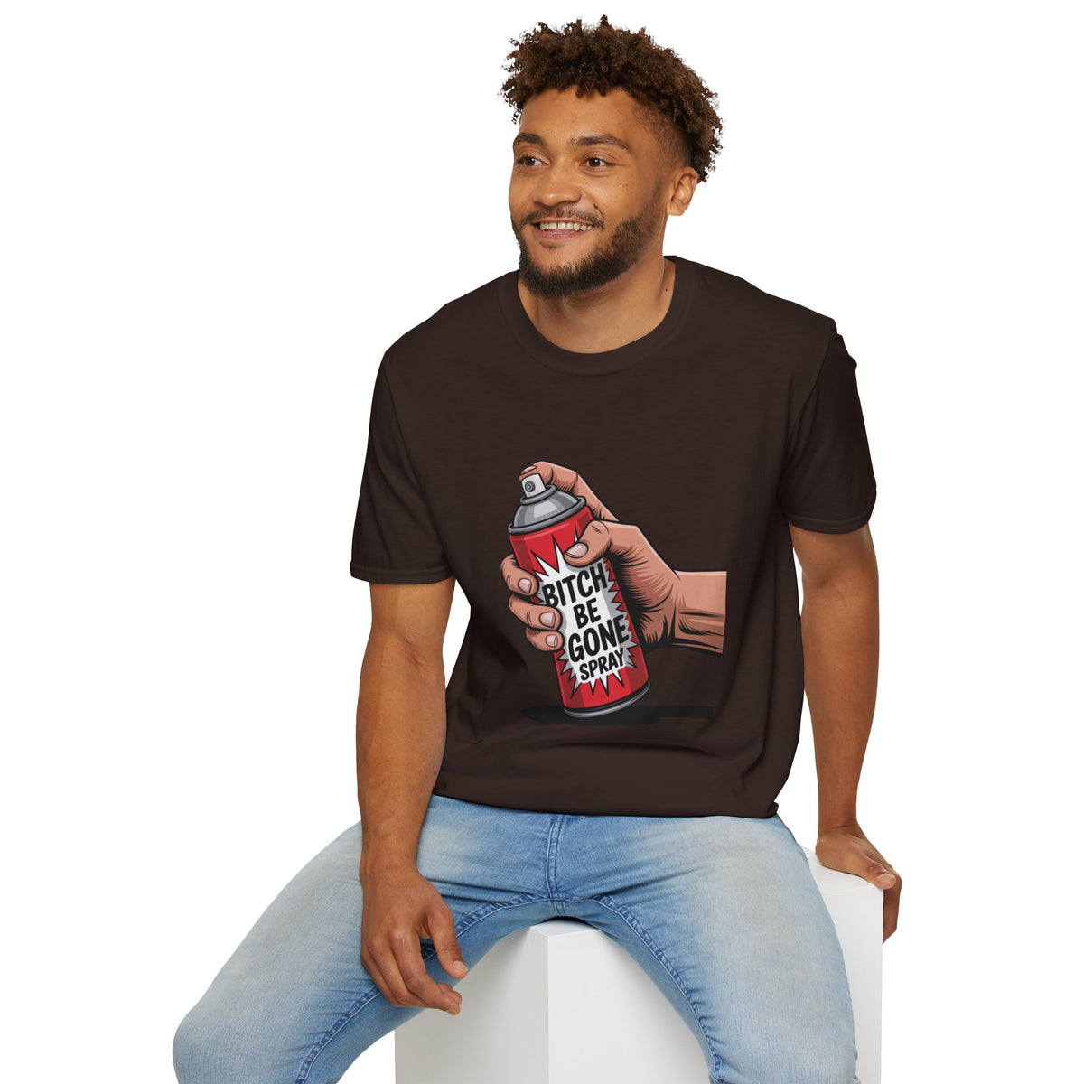 Funny 'Bitch, Be Gone' Spray T-Shirt — Pop Art Spray Can Graphic Tee