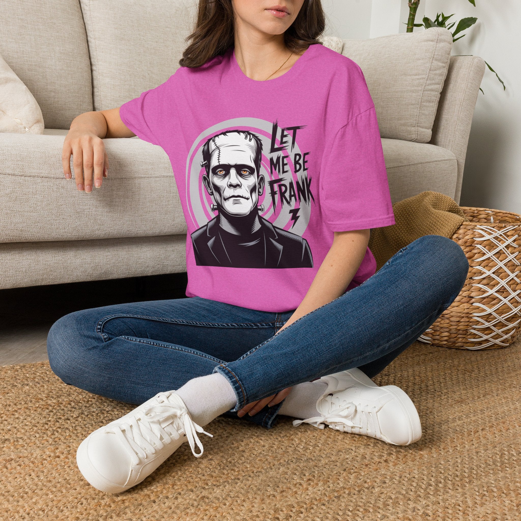 Frankenstein Monster Graphic T-Shirt — "Let Me Be Frank" Halloween Tee