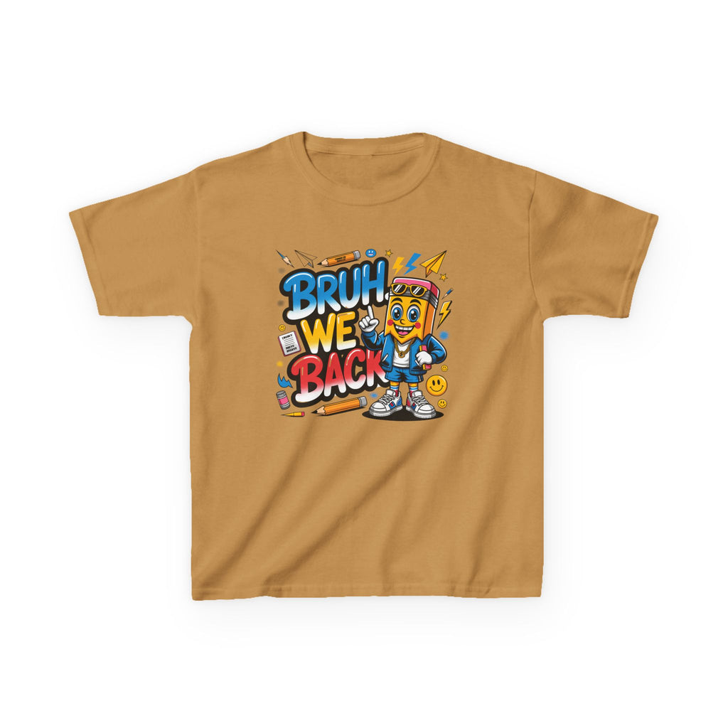 Kids T-Shirt — "Bruh We Back" Cartoon Graphic Tee