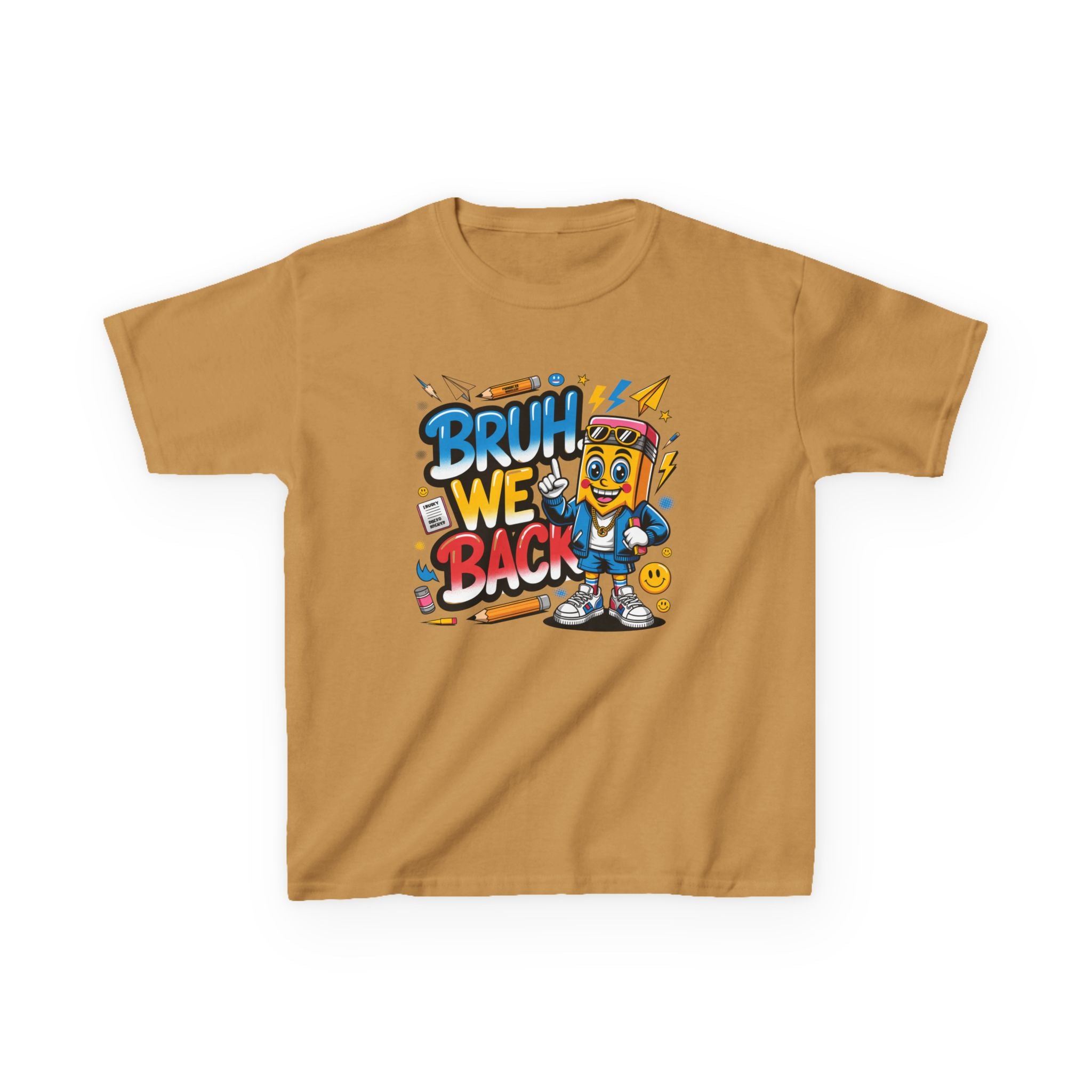 Kids T-Shirt — "Bruh We Back" Cartoon Graphic Tee