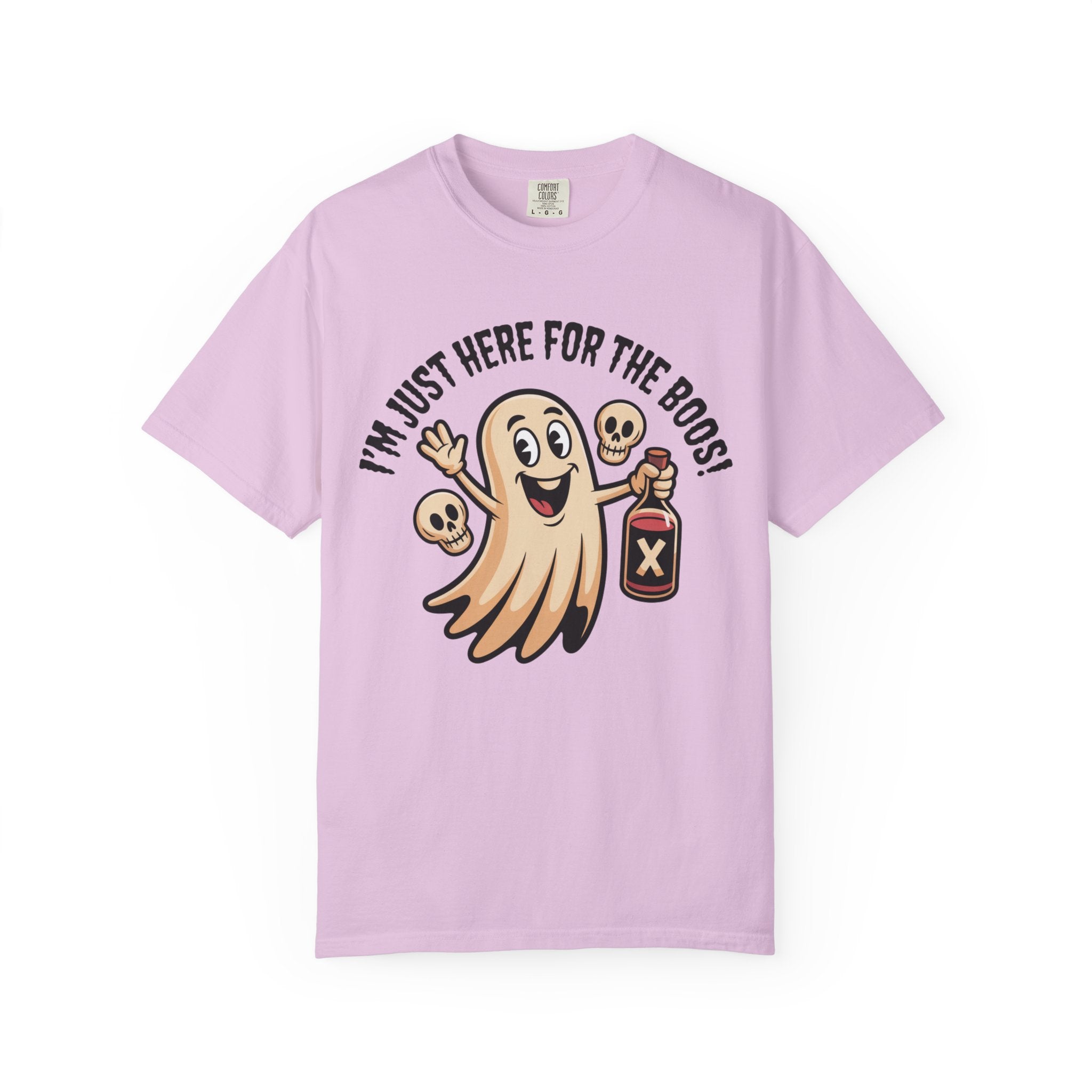 Halloween Ghost T‑Shirt — "I'm Just Here for the Boos!" Funny Party Tee