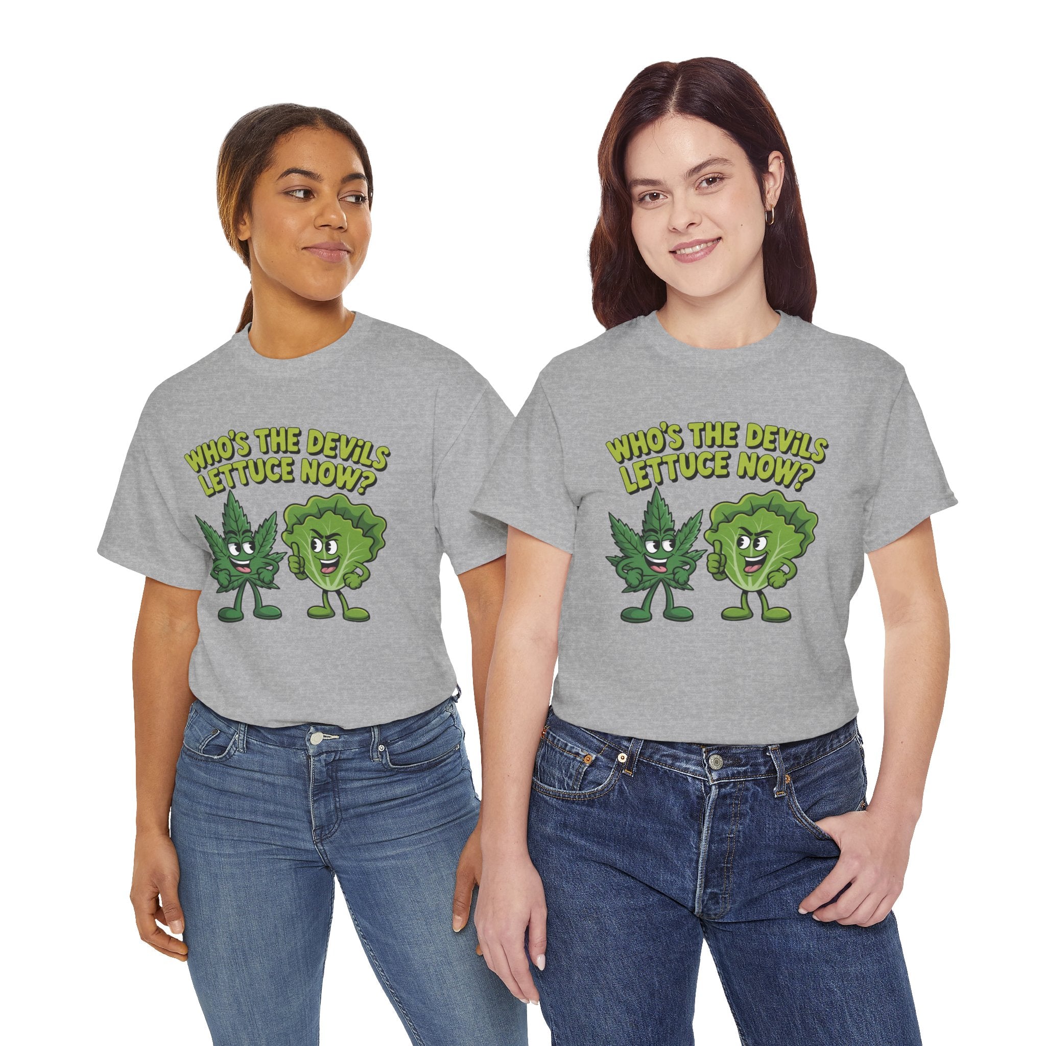 Funny Weed Humor Graphic T-Shirt — Who's the Devil's Lettuce Now Gift Tee for Men Women